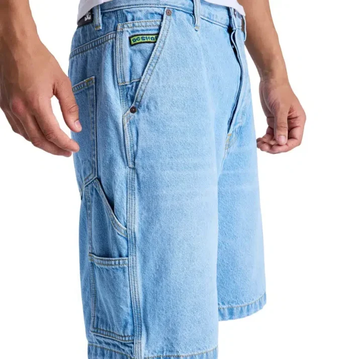 Baggy denim-carpenter-jeanshorts for menn