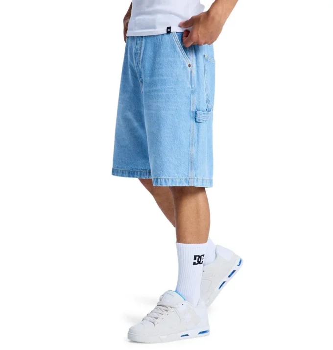 Baggy denim-carpenter-jeanshorts for menn