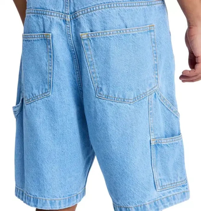 Baggy denim-carpenter-jeanshorts for menn
